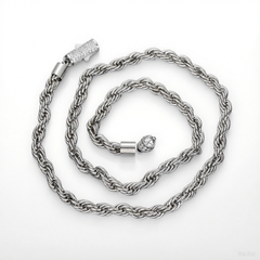 Men's Stainless Steel Diamond Buckle Necklace #CHA108