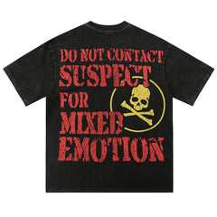 MIXED EMOTION Washed Black Tee