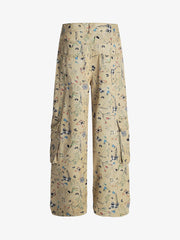 Retro Jacquard Straight-Leg Personalized Work Pants