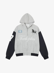 Vintage Jersey Knitted Zippered Cardigan Hooded Sweatshirt