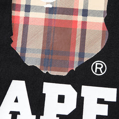 Black And Brown Plaid Small Logo Short Sleeve T-Shirt