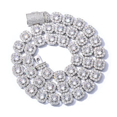 Men's Square Rock Candy Chain Zirconia Necklace #CHA091