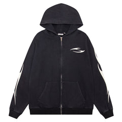 Hellstar Flame Printed Zip Hoodie