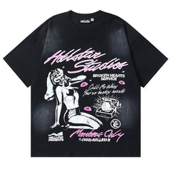 HELLSTAR Girls' Telephone Print T-shirt