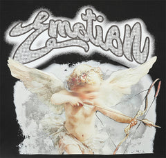 MIXED EMOTION Black Rhinestone Cropped Tee