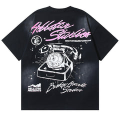 HELLSTAR Girls' Telephone Print T-shirt