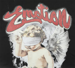 MIXED EMOTION Angel Rhinestone Cropped Tee