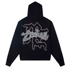 MIXED EMOTION Black Rhinestone Hoodie