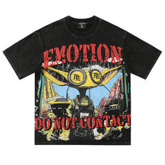 MIXED EMOTION Washed Black Tee