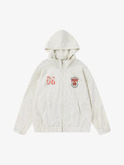 Retro Embroidered College Detachable Hoodie