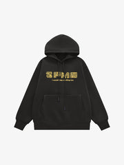 Thesupermade Letter Graphics Fleece Hoodie