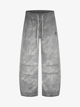 Retro Dirty-Dyed Paratrooper Barrel Pants
