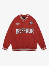 Street V-Neck Baseball-Inspired Sweatshirt