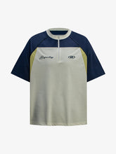 Quick-Dry Contrast Color Quarter Zip Up T-shirt