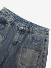 Thesupermade American Street Style Washed Distressed Shorts