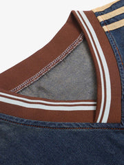 Vintage Distressed Washed Gradient Denim T-shirt