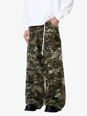 Camouflage Drawstring Cargo Pants - 2315