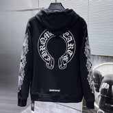 Chrome Hearts Horseshoe Floral Zip Up Hoodie