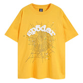 Sp5der Green Foam Printing High Weight T-Shirt Yellow