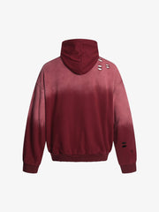 Street Distressed Half-Zip Ripped Hoodie