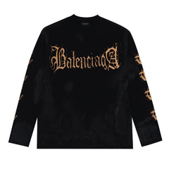 Balenciaga black heavy metal long sleeve T-Shirt oversized