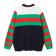 GUCCI COTTON WOOL STRIPED CARDIGAN SWEATER