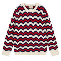 GUCCI CHEVRON KNIT COTTON JUMPER SWEATER