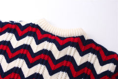 GUCCI CHEVRON KNIT COTTON JUMPER SWEATER