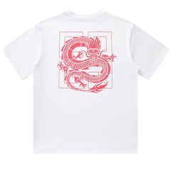 Givenchy Red Dragon Print T-Shirt Oversize