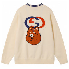 GUCCI KNIT COTTON CARDIGAN SWEATER