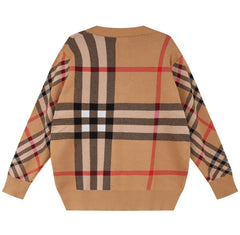 BURBERRY Classic Plaid Cotton Cardigan SWEATER