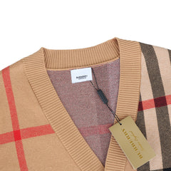 BURBERRY Classic Plaid Cotton Cardigan SWEATER