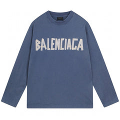 Balenciaga Tape Type Long Sleeve T-Shirt Oversized