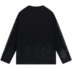 Balenciaga Graffiti Distressed Long Sleeve T-Shirt Oversized