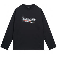 Balenciaga Blur Dissolve Print Long Sleeve T-Shirt Oversized