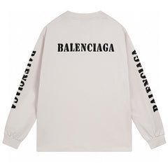 Balenciaga LOGO Distressed Long Sleeve T-Shirt Oversized