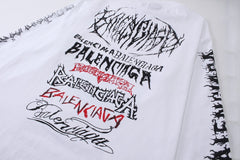 Balenciaga Distressed Long Sleeve T-Shirt Oversized