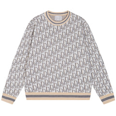 DIOR LOGO LETTER JACQUARD KNIT SWEATER