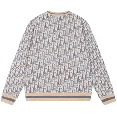 DIOR LOGO LETTER JACQUARD KNIT SWEATER