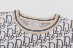 DIOR LOGO LETTER JACQUARD KNIT SWEATER