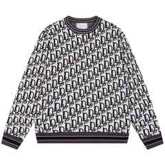 DIOR LOGO LETTER JACQUARD KNIT SWEATER