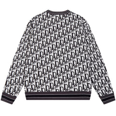 DIOR LOGO LETTER JACQUARD KNIT SWEATER