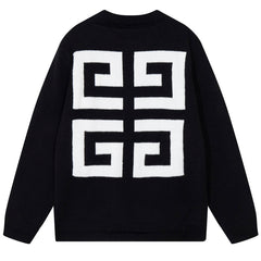 GIVENCHY Square Grid Classic Crew Neck KNIT SWEATER