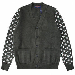 Louis Vuitton Classic Letter Jacquard Cardigan Sweater