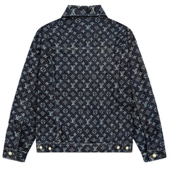 LOUIS VUITTON Classic LOGO Printed Monochrome Denim Jacket