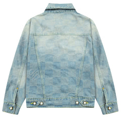 LOUIS VUITTON Classic Checkerboard Print Denim Jacket