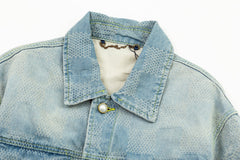 LOUIS VUITTON Classic Checkerboard Print Denim Jacket