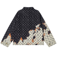 LOUIS VUITTON Classic Fire Cloud Print Denim Jacket