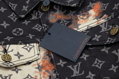 LOUIS VUITTON Classic Fire Cloud Print Denim Jacket