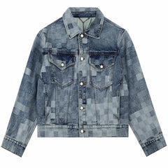 LOUIS VUITTON Gradient Mosaic Pattern Denim Jacket